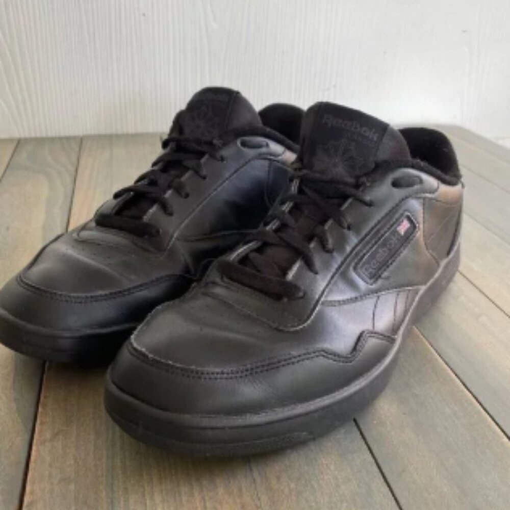 Reebok Classic Leather Black Black Shoes Sneakers 1Y3502 - Men's Size 11.5 (Y5)